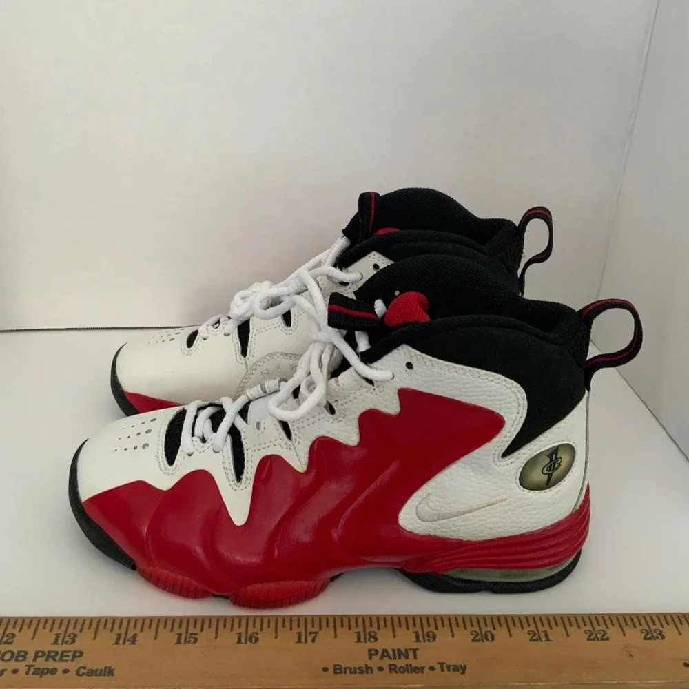 Nike Air Penny III 3 LE GS White Varsity Red Black 344977-101 Mens 4.5Y Sneakers